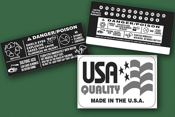 Deep Cycle Battery Labels